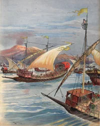 The Fleet of Doria, Naples, illustration from 